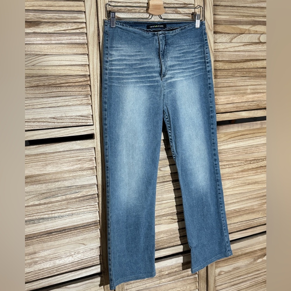 DKNY Light Blue Flare Jeans No Waist - Picture 2 of 6